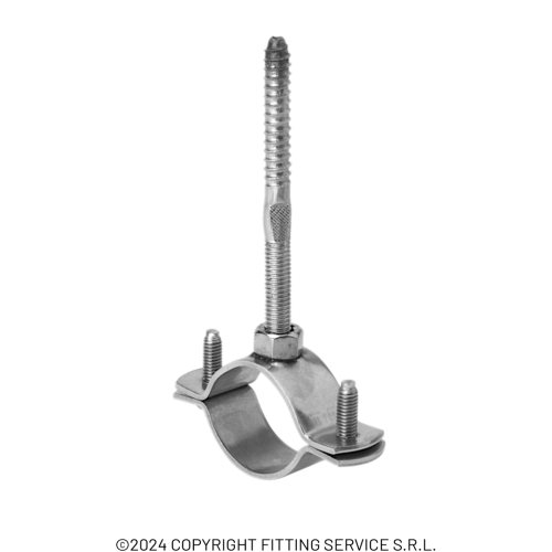 Pipe clip with screw and dowel